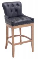 Barhocker Lakewood Echtleder, Antik-hell schwarz Barhocker Lakewood Echtleder, Antik-hell schwarz