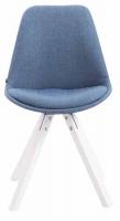 4er Set Besucherstuhl Toulouse Stoff Square weiß (eiche) blau 