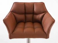 2er Set Barhocker Damaso Kunstleder edelstahl hellbraun 