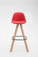 Barhocker Franklin Vollgepolstert Kunstleder Square Natura (eiche) rot 