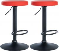 2er Set Barhocker Ponte Kunstleder schwarz rot 2er Set Barhocker Ponte Kunstleder schwarz rot