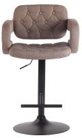 Barhocker Dublin STOFF schwarz taupe 