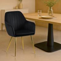 Esszimmerstuhl Cheryl Samt gold schwarz Esszimmerstuhl Cheryl Samt gold schwarz