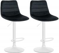 2er Set Barhocker Lex Samt Weiß schwarz 2er Set Barhocker Lex Samt Weiß schwarz