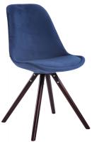Besucherstuhl Toulouse Samt Rund cappuccino (eiche) blau Besucherstuhl Toulouse Samt Rund cappuccino (eiche) blau