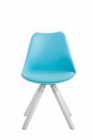 4er Set Stühle Toulouse Kunstleder weiß (eiche) Square blau 4er Set Stühle Toulouse Kunstleder weiß (eiche) Square blau