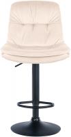 Barhocker Laurel Samt schwarz creme Barhocker Laurel Samt schwarz creme