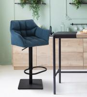 2er Set Barhocker Damaso Stoff schwarz blau 2er Set Barhocker Damaso Stoff schwarz blau