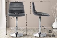 Barhocker Lex Samt Chrom dunkelgrau Barhocker Lex Samt Chrom dunkelgrau