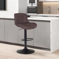 Barhocker Solon Schwarz Stoff dunkelbraun Barhocker Solon Schwarz Stoff dunkelbraun
