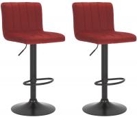 2er Set Barhocker Jamie Samt rot 2er Set Barhocker Jamie Samt rot