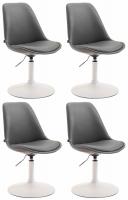 4er Set Esszimmerstühle Maverick W Kunstleder grau