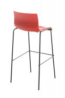 Barhocker Hoover 4-Fuß Gestell schwarz rot 
