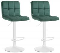 2er Set Barhocker Peru Samt weiß grün 2er Set Barhocker Peru Samt weiß grün