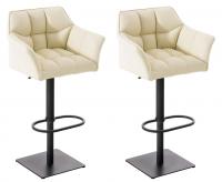 2er Set Barhocker Damaso Kunstleder schwarz creme 2er Set Barhocker Damaso Kunstleder schwarz creme
