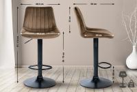2er Set Barhocker Toni Samt schwarz braun 2er Set Barhocker Toni Samt schwarz braun