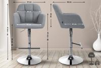 Barhocker Natoma Stoff chrom grau Barhocker Natoma Stoff chrom grau
