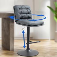 2er Set Barhocker Damar Kunstleder schwarz grau 2er Set Barhocker Damar Kunstleder schwarz grau