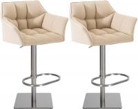 2er Set Barhocker Damaso Stoff edelstahl creme 2er Set Barhocker Damaso Stoff edelstahl creme