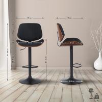 2er Set Barhocker Clawson Stoff schwarz walnuss/schwarz 2er Set Barhocker Clawson Stoff schwarz walnuss/schwarz
