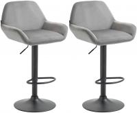 2er Set Barhocker Braga Samt schwarz grau 2er Set Barhocker Braga Samt schwarz grau