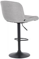 2er Set Barhocker Solon Schwarz Stoff  hellgrau 