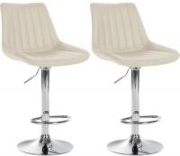 2er Set Barhocker Toni Kunstleder chrom creme 2er Set Barhocker Toni Kunstleder chrom creme