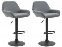 2er Set Barhocker Braga Kunstleder schwarz grau 2er Set Barhocker Braga Kunstleder schwarz grau