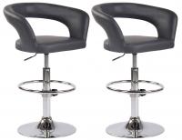 2er Set Barhocker Jaen Kunstleder grau 