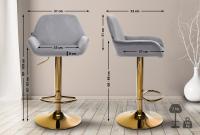 2er Set Barhocker Braga Gold Samt grau 