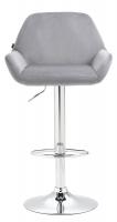 2er Set Barhocker Braga Samt chrom grau 2er Set Barhocker Braga Samt chrom grau