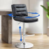 2er Set Barhocker Damar Kunstleder chrom schwarz 2er Set Barhocker Damar Kunstleder chrom schwarz