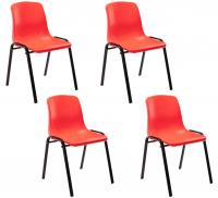 4er Set Stapelstuhl Nowra Kunststoff rot 4er Set Stapelstuhl Nowra Kunststoff rot