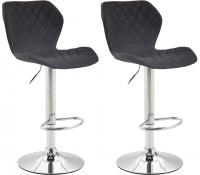 2er Set Barhocker Cork Stoff chrom schwarz 2er Set Barhocker Cork Stoff chrom schwarz