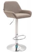 Barhocker Braga Stoff chrom taupe Barhocker Braga Stoff chrom taupe
