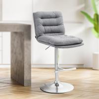 Barhocker Damar Stoff chrom grau Barhocker Damar Stoff chrom grau