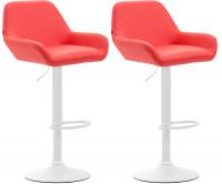 2er Set Barhocker Braga Kunstleder weiß rot 2er Set Barhocker Braga Kunstleder weiß rot