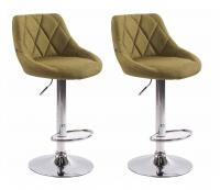 2er Set Barhocker Lazio Stoff grün 2er Set Barhocker Lazio Stoff grün