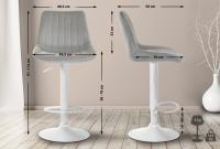 Barhocker Toni Samt weiß grau Barhocker Toni Samt weiß grau