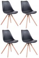 4er Set Stühle Toulouse Kunstleder Rund natura schwarz 4er Set Stühle Toulouse Kunstleder Rund natura schwarz