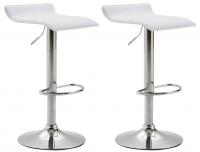 2er Set Barhocker Dyn V2 Kunstleder chrom weiß