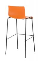 Barhocker Hoover 4-Fuß Gestell schwarz orange 