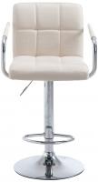 Barhocker Lucy V2 Stoff chrom creme Barhocker Lucy V2 Stoff chrom creme