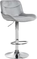 Barhocker Vonore Samt chrom grau 