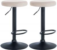 2er Set Barhocker Ponte Samt schwarz creme 2er Set Barhocker Ponte Samt schwarz creme