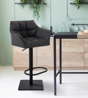 2er Set Barhocker Damaso Stoff schwarz dunkelgrau 2er Set Barhocker Damaso Stoff schwarz dunkelgrau