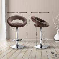 Barhocker Olinda Samt chrom braun 