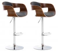 2er Set Barhocker Kingston Stoff walnuss/dunkelgrau 2er Set Barhocker Kingston Stoff walnuss/dunkelgrau