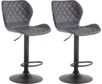 2er Set Barhocker Cork Kunstleder schwarz grau 2er Set Barhocker Cork Kunstleder schwarz grau