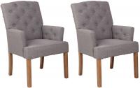 2er Set Stuhl Sugar Stoff antik-hell grau 2er Set Stuhl Sugar Stoff antik-hell grau